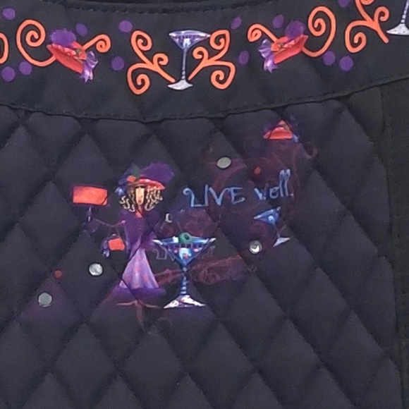 The Bradford Exchange Totes with Tude Quilted Black Purple Wine Glasses Tote Bag - Picture 6 of 16